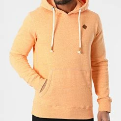 Bon marché 🥰 Sweat Capuche Tons Orange Chiné de Jack And Jones 🎉 -Jack And Jones Soldes jack and jones 301120 12186763 SUN ORANGE MEL 20220203T160700 03