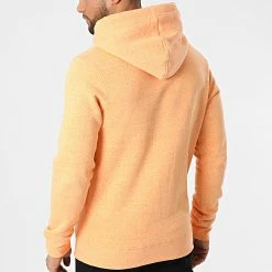 Bon marché 🥰 Sweat Capuche Tons Orange Chiné de Jack And Jones 🎉 -Jack And Jones Soldes jack and jones 301120 12186763 SUN ORANGE MEL 20220203T160702 04
