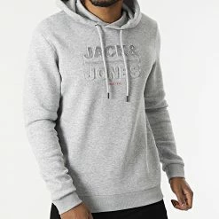 Top 10 ⭐ Sweat Capuche Gala Gris Chiné de Jack And Jones 🧨 -Jack And Jones Soldes jack and jones 302050 12207397 LIGHT GREY MEL NEW LIGHT 20220209T085851 03