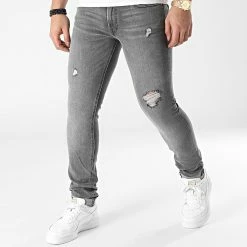 Meilleur prix 🔔 Jean Skinny Liam Original Gris de Jack And Jones ⭐