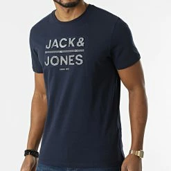 Sortie 🔥 Tee 👚 Shirt Gala Bleu Marine de Jack And Jones 😍
