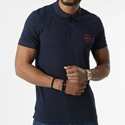 Offres 😉 Polo A Manches Courtes Shark Bleu Marine de Jack And Jones 🧨 -Jack And Jones Soldes jack and jones 302607 12205025 NAVY BLAZER CHILI 20220217T152837 03