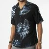 Le moins cher 😀 Chemise Manches Courtes Reggie Noir Bleu Marine Floral de Jack And Jones 🔥