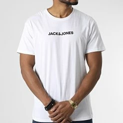 Remise 😉 Tee 👚 Shirt You Blanc de Jack And Jones ⌛ -Jack And Jones Soldes jack and jones 302999 12213077 WHITE AMERICAN F 20220215T155709 03