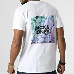 Remise 😉 Tee 👚 Shirt You Blanc de Jack And Jones ⌛ -Jack And Jones Soldes jack and jones 302999 12213077 WHITE AMERICAN F 20220215T155711 04