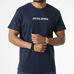 Grosses soldes ✨ Tee 👕 Shirt You Bleu Marine de Jack And Jones ❤️ -Jack And Jones Soldes jack and jones 303003 12213077 NAVY BLAZER AMERICAN F 20220215T160024 03