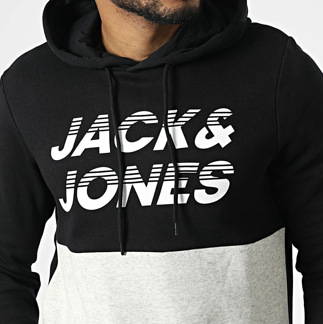 Bon marché 👏 Sweat Capuche Break Noir Gris Chiné de Jack And Jones 😉 2 Bon marché 👏 Sweat Capuche Break Noir Gris Chiné de Jack And Jones 😉 – Image 2