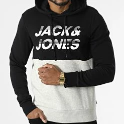 Bon marché 👏 Sweat Capuche Break Noir Gris Chiné de Jack And Jones 😉 6 Bon marché 👏 Sweat Capuche Break Noir Gris Chiné de Jack And Jones 😉 -Jack And Jones Soldes jack and jones 303020 12200213 BLACK STANDARD 20220217T153011 03