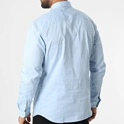 Promo 🧨 Chemise A Manches Longues Blacardiff Bleu Clair de Jack And Jones 🥰 -Jack And Jones Soldes jack and jones 303025 12201905 CASHMERE BLUE 20220210T142944 04