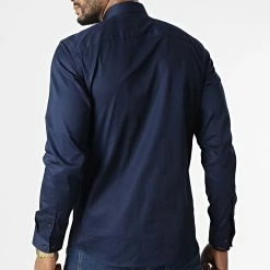 Meilleur prix 🎉 Chemise A Manches Longues Blacardiff Bleu Marine de Jack And Jones 🎉 -Jack And Jones Soldes jack and jones 303027 12201905 NAVY BLAZER 20220215T160135 04