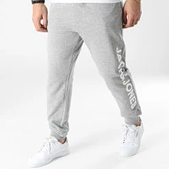 Le moins cher 🎁 Pantalon Jogging Gordon Logo Gris Chiné de Jack And Jones ✔️