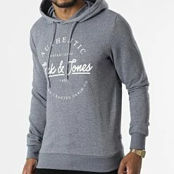 Bon marché 😉 Sweat Capuche Dusty Gris Anthracite Chiné de Jack And Jones 🔥