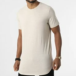 Meilleure affaire 🤩 Tee 👕 Shirt Oversize Noa Beige Chiné de Jack And Jones 🧨