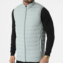 Meilleur prix 😉 Doudoune Sans Manches Recycle Vert Clair de Jack And Jones ⌛