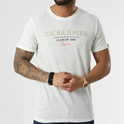 De gros ✔️ Tee 👕 Shirt Pop Branding Blanc de Jack And Jones 👏 -Jack And Jones Soldes jack and jones 305533 12205668 CLOUD DANCER JJ 20220224T134043 03