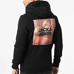 Vente flash 😉 Sweat Capuche You Noir de Jack And Jones 🎉 -Jack And Jones Soldes jack and jones 305553 12213078 BLACK 20220224T161856 04