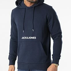 Nouveau ⌛ Sweat Capuche You Bleu Marine de Jack And Jones ❤️