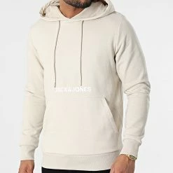 Meilleur prix 😍 Sweat Capuche You Beige de Jack And Jones 🔔