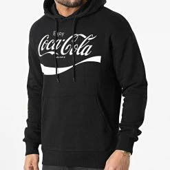 Remise 🎁 Sweat Capuche Coca-Cola Noir de Jack And Jones 😍