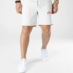 Nouveau ⭐ Short Jogging Coca-Cola Gris Clair Chiné de Jack And Jones 😍 -Jack And Jones Soldes jack and jones 305565 12215115 WHITE MEL COMFORT FI 20220223T142706 03