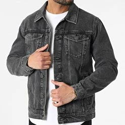 Remise ✔️ Veste Jean NA 711 Noir de Jack And Jones ❤️