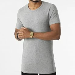 Sortie 😉 Tee 👚 Shirt Basic Gris Chiné de Jack And Jones ❤️ -Jack And Jones Soldes jack and jones 306163 12058529 LIGHT GREY MEL 20220228T153042 03