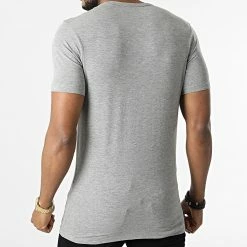 Sortie 😉 Tee 👚 Shirt Basic Gris Chiné de Jack And Jones ❤️ -Jack And Jones Soldes jack and jones 306163 12058529 LIGHT GREY MEL 20220228T153043 04