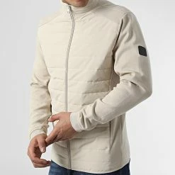 Grosses soldes 🌟 Veste Zippée Clay Beige de Jack And Jones 😉 -Jack And Jones Soldes jack and jones 307480 12202968 PEYOTE 20220307T162024 03