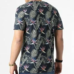 Bon marché 👏 Tee 👚 Shirt Coastal Bleu Marine Floral de Jack And Jones 😀 -Jack And Jones Soldes jack and jones 307495 12200499 NAVY BLAZER STANDARD F 20220307T161626 04