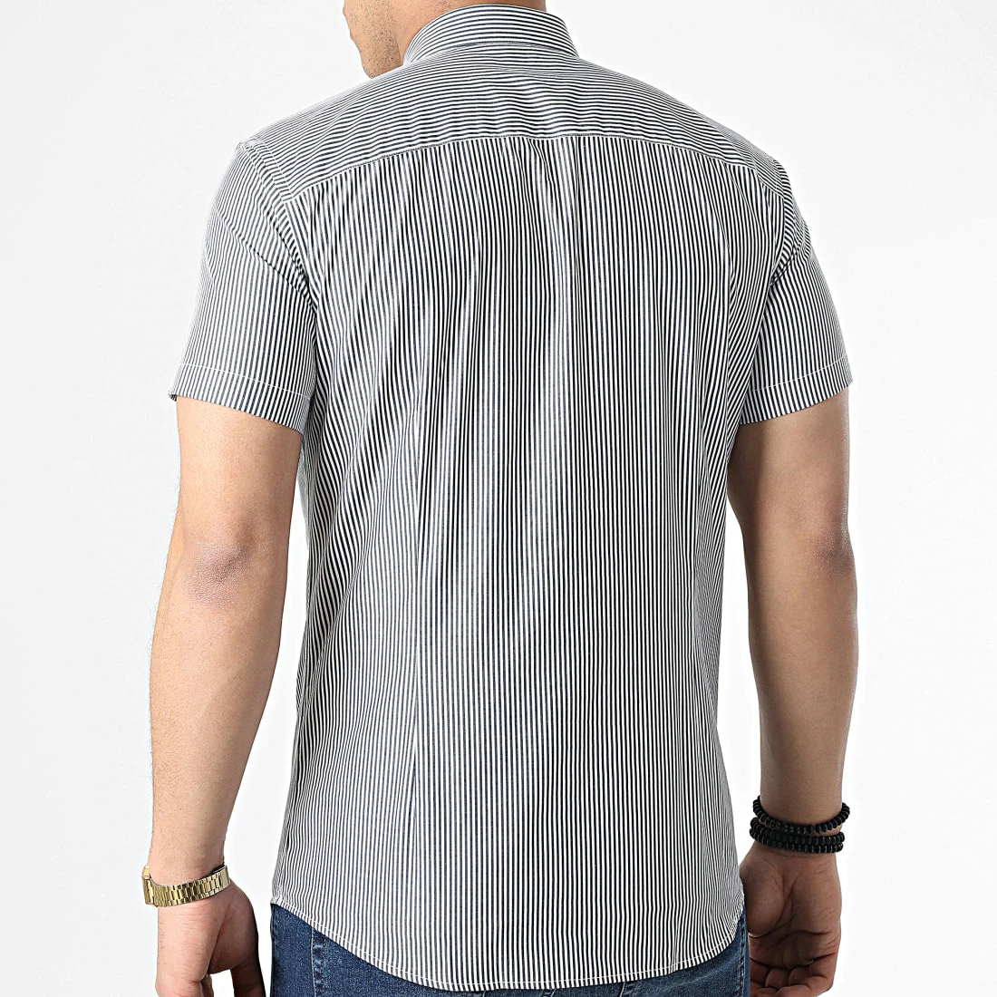 Vente flash 💯 Chemise A Manches Courtes Joe Blanc Bleu Marine de Jack And Jones ❤️ 4 Vente flash 💯 Chemise A Manches Courtes Joe Blanc Bleu Marine de Jack And Jones ❤️ – Image 4