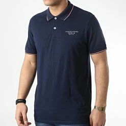 Meilleure vente 😀 Polo A Manches Courtes Blaarchie Bleu Marine de Jack And Jones 😀