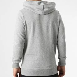 Meilleur prix 🛒 Sweat Capuche Structure Embroidery Gris Chiné de Jack And Jones 👏 -Jack And Jones Soldes jack and jones 307511 12200675 LIGHT GREY MEL MELANGE 20220307T161427 04