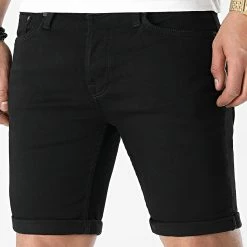 Promo 👍 Short Jean Rick Icon Noir de Jack And Jones 🤩 -Jack And Jones Soldes jack and jones 308058 12182940 BLACK DENIM 20220318T152136 03