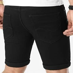 Promo 👍 Short Jean Rick Icon Noir de Jack And Jones 🤩 -Jack And Jones Soldes jack and jones 308058 12182940 BLACK DENIM 20220318T152137 04