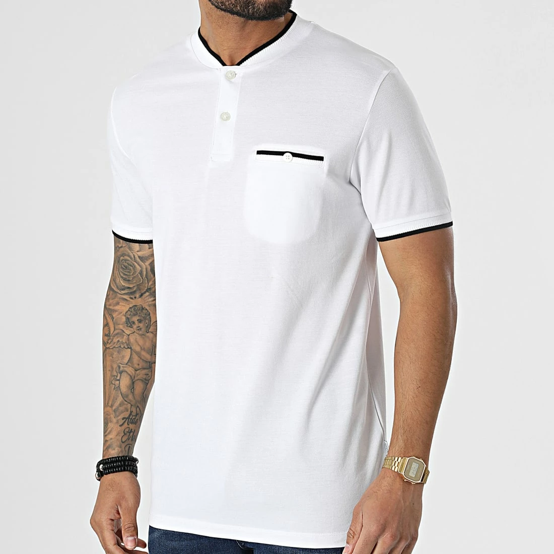 Vente flash 🤩 Polo Manches Courtes A Poche Poitrine Maoyal Blanc de Jack And Jones ⭐ 1 Vente flash 🤩 Polo Manches Courtes A Poche Poitrine Maoyal Blanc de Jack And Jones ⭐