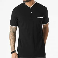 Promo 😀 Polo Manches Courtes A Poche Poitrine Maoyal Noir de Jack And Jones 😀 -Jack And Jones Soldes jack and jones 308122 12201815 BLACK 20220310T141424 03