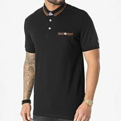 De gros 🌟 Polo Manches Courtes A Poche Poitrine Royal Noir de Jack And Jones 🎁