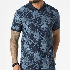 Grosses soldes 🔔 Polo A Manches Courtes Bloomer Bleu Marine Bleu Clair Floral de Jack And Jones 🔥 -Jack And Jones Soldes jack and jones 308161 12205955 NAVY BLAZER STANDARD 20220310T140118 03