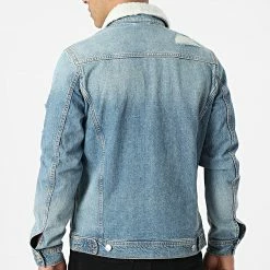 Sortie ✨ Veste Jean Col Mouton 12188574 Bleu Denim de Jack And Jones 🌟 -Jack And Jones Soldes jack and jones 309226 12188574 BLUE DENIM 20220408T121652 04