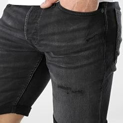 Remise 🌟 Short Jean Rick Icon Noir de Jack And Jones 🛒 -Jack And Jones Soldes jack and jones 309379 12201639 BLACK DENIM 20220322T135640 03