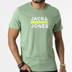 Meilleure affaire 🎉 Tee 👕 Shirt Dan Vert Clair de Jack And Jones 🤩 -Jack And Jones Soldes jack and jones 312408 12213767 LODEN FROST 20220408T163809 03
