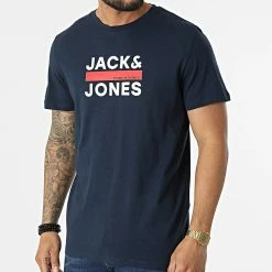 Le moins cher ❤️ Tee 👕 Shirt Dan Bleu Marine de Jack And Jones 🌟