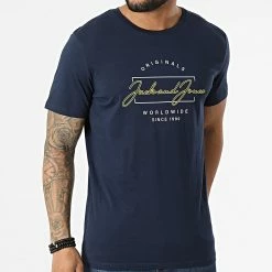 Top 10 😀 Tee 👚 Shirt Elden Bleu Marine de Jack And Jones 🥰 -Jack And Jones Soldes jack and jones 312423 12213493 NAVY BLAZER BIG 20220404T160650 03