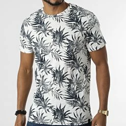 Nouveau ⭐ Tee 👕 Shirt Bloomer Blanc Floral de Jack And Jones 🔥