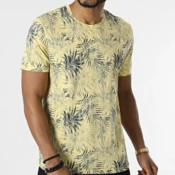 Nouveau 🧨 Tee 👚 Shirt Bloomer Jaune Floral de Jack And Jones 👍 -Jack And Jones Soldes jack and jones 312627 12205772 STRAW STANDARD 20220408T163740 03