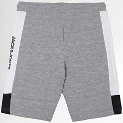 Promo 🌟 Short Jogging Enfant Logo Blocking Gris Chiné de Jack And Jones 🔥 -Jack And Jones Soldes jack and jones 313743 12200266 LIGHT GREY MEL 20220427T142838 04