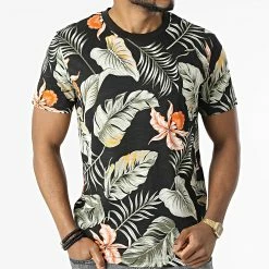 Bon marché 🌟 Tee 👕 Shirt Tropic Noir Floral de Jack And Jones 👏 -Jack And Jones Soldes jack and jones 313786 12203764 BLACK 20220408T151204 03