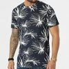 Top 10 🔥 Tee 👚 Shirt Breezy Bleu Marine Chiné Floral de Jack And Jones 🛒