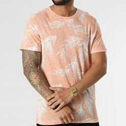 Coupon 🧨 Tee 👚 Shirt Breezy Corail Chiné Floral de Jack And Jones 🔥 -Jack And Jones Soldes jack and jones 313806 12209613 CORAL PINK 20220414T155726 03
