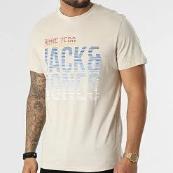 Le moins cher 🔥 Tee 👚 Shirt Arthurs Beige de Jack And Jones ⭐